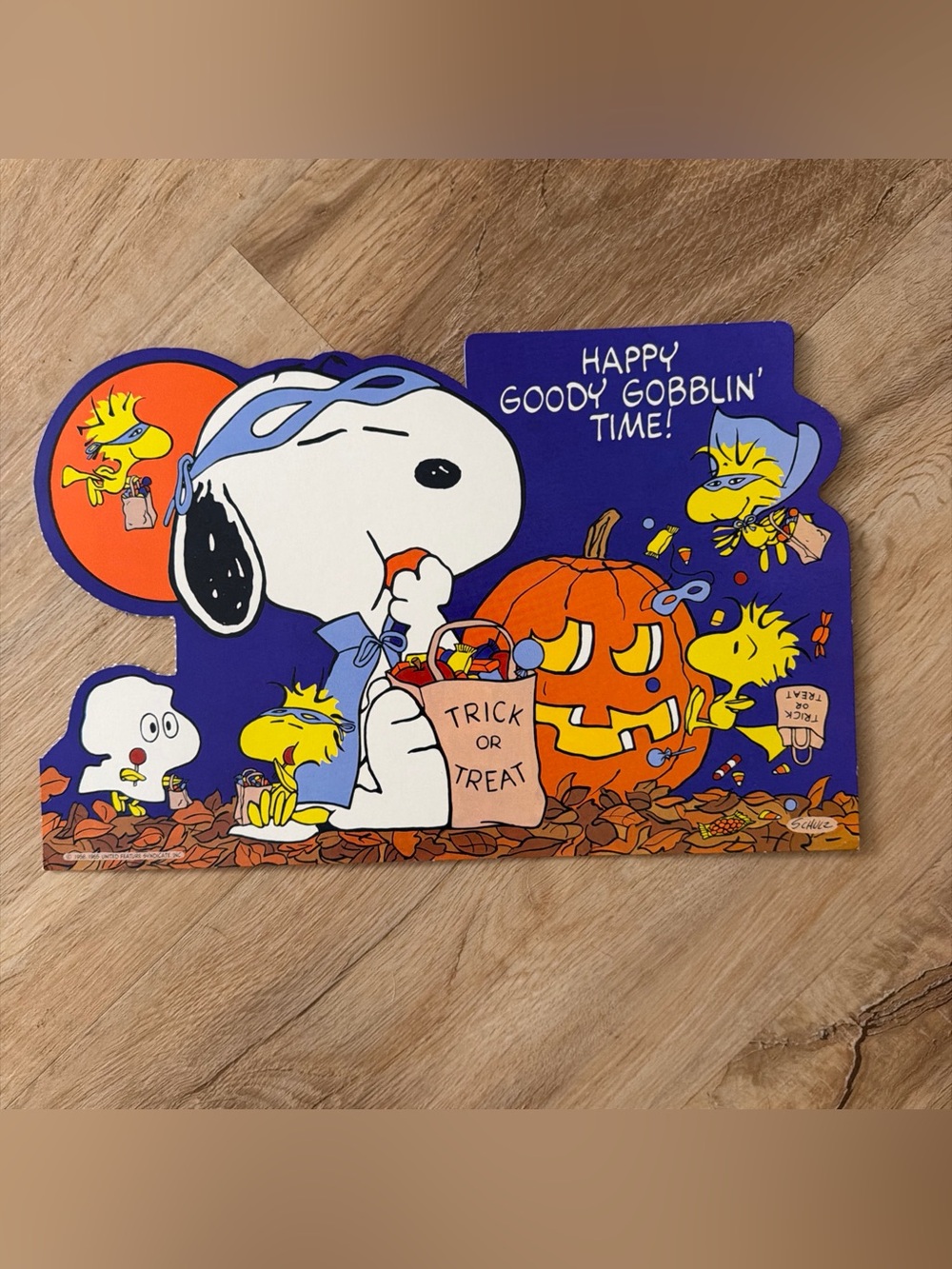 Vintage Halloween Die Cut Snoopy Peanuts Schulz Woodstock Pumpkin 1965